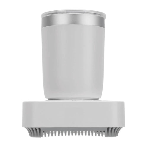 Top Pick Desk Mug Warmer And Coffee Cooler With Smart Dual Temp Control, includes sleek 450 ml cup and gray base.