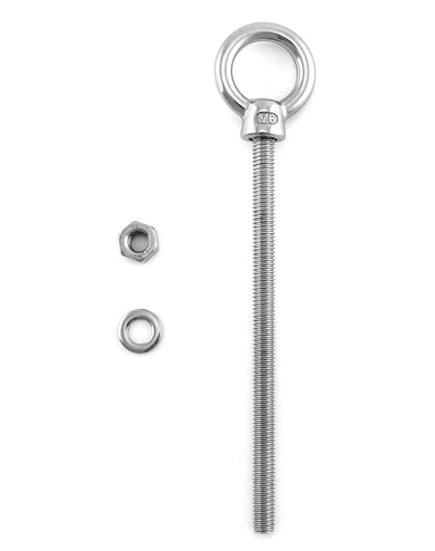 Five Pack One Quarter Inch By Four Inch Stainless Steel Marine Grade Shoulder Eyebolts For Ropes And Cables Outdoor DIY Beefy Heavy Duty Anchoring Rust Resistant And Corrosion Proof Easy To Install
