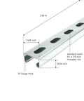 Heavy Duty Metal Strut Channel Kit 1-5/8 x 13/16 Inch 14 Gauge Slotted Back 47-1/4 Inch Length Electro-Galvanized Silver