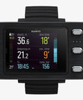EON Steel Black Dive Computer With Ultra Durable Build, Wireless Sync, Rechargeable Battery Up To 40 Hours, displaying dive data