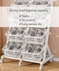 Rock Solid Heavy Duty Metal Storage Shelves With Adjustable Utility Rack For Garage And Home Organization Hella Sturdy Industrial Shelf with baskets holding metal weights.