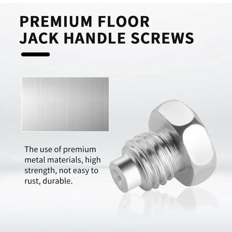 Heavy Duty 3 Piece Floor Jack Replacement Screws For 3 Ton And 4 Ton Hydraulic Jacks, zinc plated handle screw close-up view.