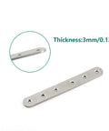 4 Pack Flat Mending Plate For Wood Stainless Steel Straight Brackets 200mm Eight Inch Length With Six Screw Holes Thickness 3mm