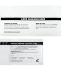 Run Your Rig Like New Again With This Top Shelf Eight Piece Card Printer Cleaning Kit Including Pre Saturated Long And Short Cards For Flawless Printhead And Roller Tuneups Compatible With Zebra Models. Image of long and thermal printer cleaning cards for maintenance.