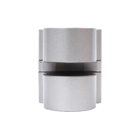 Front view of L10 Pneumatic Disc Brake for CNC Machine Tool Calipers, self-resetting with white finish, cylindrical shape.