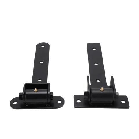 Hella Tough Heavy Duty Strap Gate Hinges Supporting 900 Pounds Heavy Gauge Stainless Steel Farm Entrance Brackets Zero Sag Design, black finish.