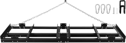 Beefy 6Ft Drag Harrow for ATV UTV with heavy chain and attachments, steel frame for lawn leveling and grading