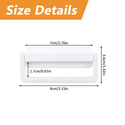 4 Pack Self Stick Cabinet Drawer Ring Pull Handles Plastic Quick Install No Drill Self Adhesive Pull Handles With Plate For Dresser Closet Cabinets And Glass Doors Smooth Low Profile Operation size details 8cm x 3.6cm white plastic