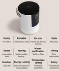 3 In 1 Hydrogen Inhalation And Water Generator With 240 mL Per Minute Output Ultra Pure 99.996 Percent Hydrogen SPE PEM Ionizer