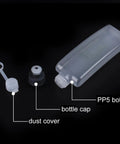 Hiking Hydration Bottle With Protective Dust Cover Leakproof And Lightweight Water Holder showing PP5 bottle, cap, and dust cover.