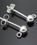 10 Pack Sterling Silver Stud Earrings 4mm Ball Posts With Backs Real 925 Solid Silver Hypoallergenic Nickel Free 0.6 Inch Length 5 Pairs Everyday Sparkle For Sensitive Skin, two silver ball studs