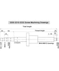 3205-3210-3232 Screw Machining Drawings with dimensions, showing Heavy Duty Metal Ball Screw Nut for precise applications.