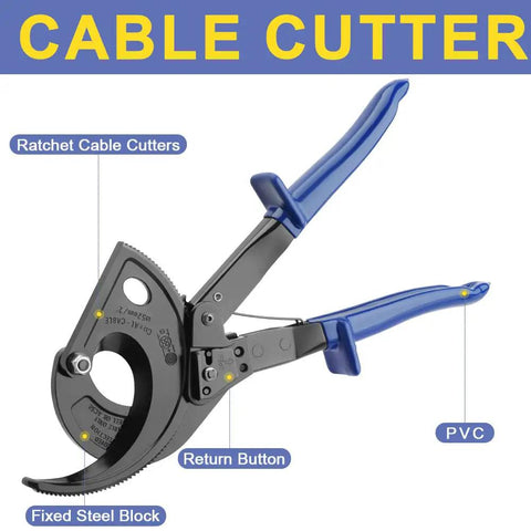 Heavy Duty Ratchet Cable Cutter For Aluminum And Copper Wires Up To 400 Mm2 12.6 Inch Cutter Pliers with blue ergonomic handles