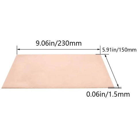 Single Sided Copper Clad Laminate PCB Bakelite Board 230mm X 150mm X 1.5mm For DIY Prototyping Projects High Temperature Resistance Minimal Oxidation Durable Prototyping Board dimensions