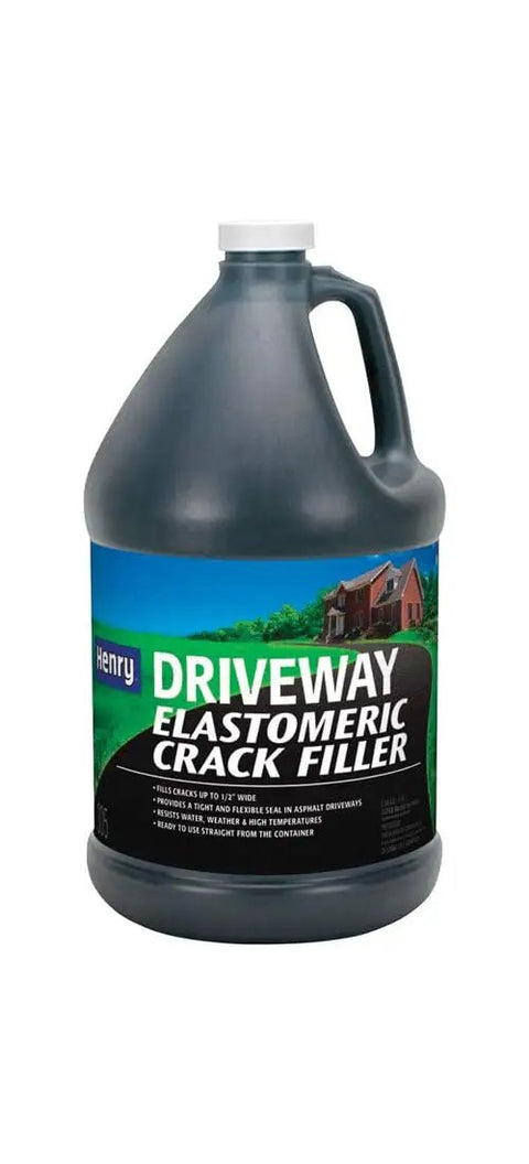 Gallon of Elastomeric Driveway Crack Filler Emulsion Sealant for Blacktop and Concrete, long lasting waterproof patch, quick cure