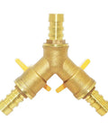 Three Way Shut Off Ball Valve With 3 8 Inch Hose Barb And Two Switches Brass Y Shaped Valve For Irrigation Plumbing And Fluid Control