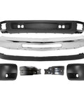 Slick Chrome Bumper Face Bar Caps Kit For Chevy Silverado 1500 Base And Lt And Ltz Models From 2007 To 2013 Heavy Steel Build With Plastic Inserts Perfect Upgrades For Your Rides Front End Upgrade, chrome bumper cap set with black inserts