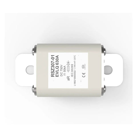 Rock Hard High Voltage DC Fuses To Keep Your EV Charger And Solar Microgrid Setup Running Sweet RSZ307 Series 750V Rated 630A in matte silver aluminum.