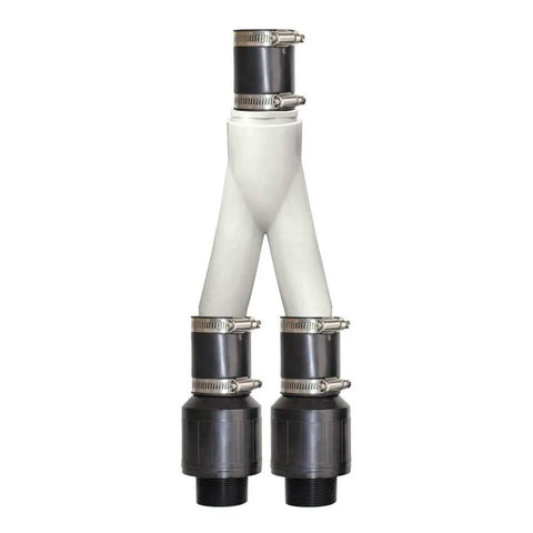 Dual Sump Pump Install Kit For Basement Backup No Brainer Easy Y Connector To Merge Two Pumps Into A Single One And A Half Inch Discharge Line