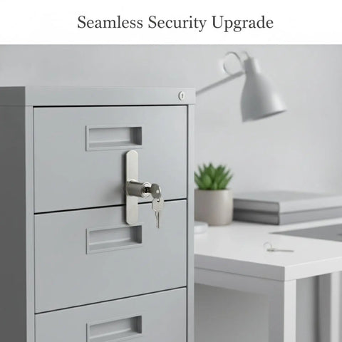 Durable Zinc Alloy Cam Lock for Cabinets and Mailboxes With Silver Finish 16mm Diameter Includes 2 Keys installed in drawer