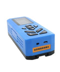Digital Surface Roughness Meter With LCD Display portable blue precision gauging tool angled view for metal finish inspection.