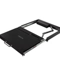 Top Shelf 17 Inch HD LCD KVM Console With 8 Port Switch, VGA USB And PS2 Ports, Integrated Keyboard And Mouse, open view of console