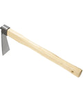 Heavy Duty Narrow Hoe 15 Inch Stainless Steel Mattock Garden Tool With Waxed Wood Handle for Weeding Digging and Planting