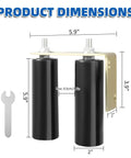 Six Inch Sliding Gate Roller With Adjustable L Bracket Heavy Duty Universal Gate Guide Kit product dimensions diagram