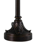 Base of Buffet Table Lamps Set Of 2 With Bronze Finish And Burgundy Fabric Shade, 25.75 Inches Tall, showing detailed bronze design