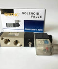 One Quarter Inch Two Position Five Port STNC Air Solenoid Valves TG2521 08 Pneumatic Control Valve on white background