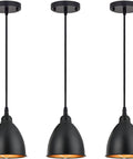 Industrial Farmhouse Pendant Light Fixtures Three Pack With Antique Brass Bell Shade For Kitchen Island Dining Room