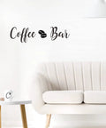Coffee Signs Wall Decor Sticker Set For Coffee Bar Kitchen Removable DIY Vinyl Decal Wallpaper For Restaurant Home Office Shop Hotel Decoration Easy To Apply Peel And Stick Removable Vinyl Decals For Quick Room Makeover And Cozy Coffee Shop Vibe displayed above a sofa