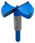 Forstner drill bit, 50 mm diameter, blue-coated cutter with metal shank for drilling wood and plywood.