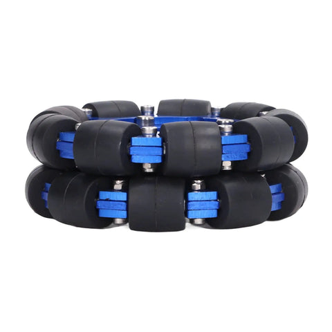 Aluminum Alloy Robot Wheels 4 Inch Omnidirectional Hub Components, Two Wheel DIY Set For Toy Robots, No Fuss Install, Smooth Bearing Equipped For Precise Maneuverability And Smooth Sliding