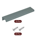 Edge Cabinet Finger Pull 150mm Aluminum Alloy Back Mount Hidden Drawer Pull 10 Pack Gray with screws