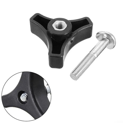 Get Your Mower Handle Locked Up Tight With This Heavy Duty Knob And Bolt Triangle Screw Replacement Kit For Mountfield And Most Lawn Machines Made Easy Fix That Wobbly Handle Today. black plastic triangle mower handle knob with steel bolt