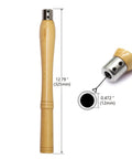 Solid Beech Woodturning Handle Fits 12mm Tool Bars, 12.79 inch length, steel connector for lathe and sanding.