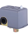 Front view of Pumptrol 30-50 psi pressure switch, gray plastic housing with side inlet port