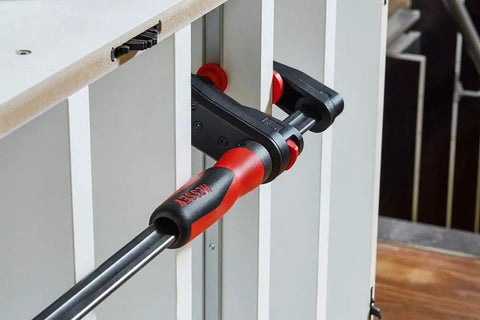 GearKlamp 24 Inch Clamp Set Six Pack For Tight Spaces with separated handle on cabinet assembly