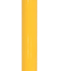 Real Deal Heavy Duty Steel Pipe Safety Bollard 36 Inches Tall Four Point Five Inch Wide Powder Coated Safety Yellow welded iron post with black markings.