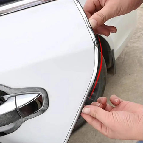 Heavy Duty Car Door Edge Guard Strip For Tesla Cybertruck exterior protection being applied on a white car door.