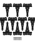 4 Inch Decorative T Strap Hinges Set With Screws Built To Last Heavy Duty Black Tee Hinges For Sheds Gates Barn Doors And More 10 Pack