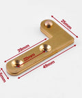 360 Degree Rotatable Copper Pivot Hinges For Cabinets And Doors Antique L Shape Hidden Hinges shown flat with measurements