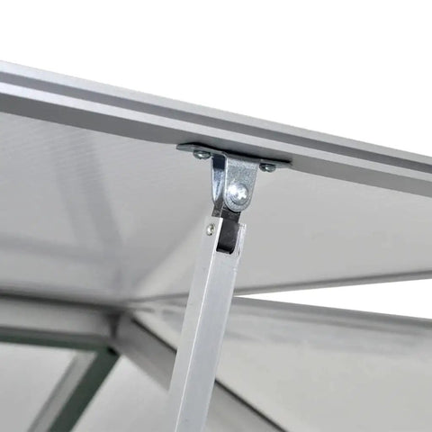 Interior roof detail of Reinforced Aluminum Greenhouse Outdoor 95.3 By 74.8 By 76.8 Inches With Polycarbonate Panels UV Protection