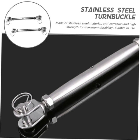 Rock Solid Heavy Duty Rigging Screw Stainless Steel Turnbuckle With Jaw Jaw Ends For Marine Wire Rope Cable Tension Setup on black surface.