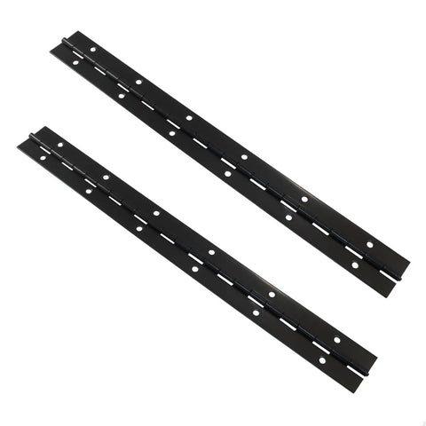 Heavy Duty Rock Solid 304 Stainless Steel Piano Hinges 2 Pack 12 Inch Continuous Door Hinge Pre Drilled in matte black finish.