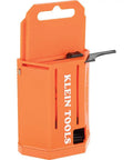 Utility Knife Blade Dispenser With Fifty Triple Ground Replacement Blades in orange case