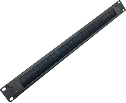 4 Pack 1U Brush Panels For 19 Inch Server Rack Kick Some Cable Clutter To The Curb Slick Network Cabinet Wire Organizer - Black, steel bristle strip.