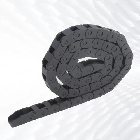 1 Meter Closed Drag Chain Cable Carrier 10x10mm For 3D Printer And CNC Machines, black plastic cable carrier coiled