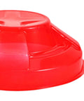 Tough Plastic Smoke Alarm Covers Four Pack Waterproof Dust Protector Shield Keep Kitchen Detectors Spotless Hassle Free Easy Snap On Grease Guard For Busy Kitchens, close-up view of red plastic cover.